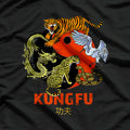 Kung Fu - Five Animals Forms, Chinese Martial Arts T-Shirt