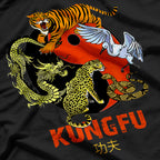Kung Fu - Five Animals Forms, Chinese Martial Arts T-Shirt