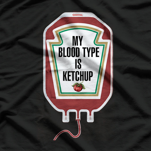 My Blood Type Is Ketchup - Funny Foodie Tomato Lover T-Shirt