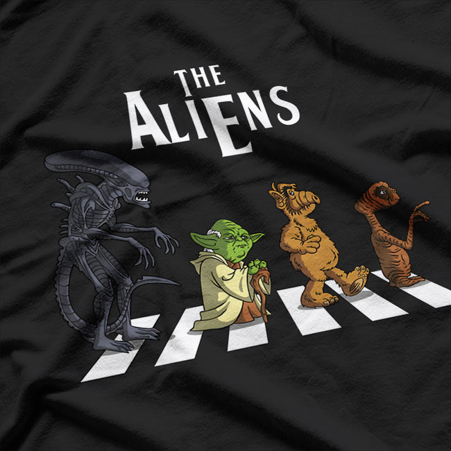 The Alien Abbey Road Parody - A Cosmic Twist on a Classic T-Shirt