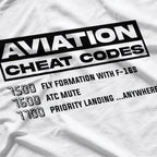 Panvola Aviation Cheat Codes Pilot Airplane Aerospace Student T-Shirt