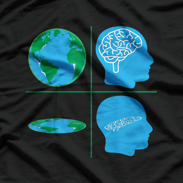 Flat Brain Society - Flat Earth Meme Funny Humor T-Shirt
