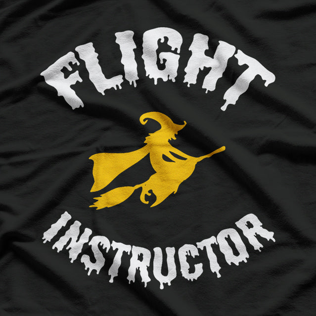 Flight Instructor - Witch Flying Halloween Pilot T-Shirt