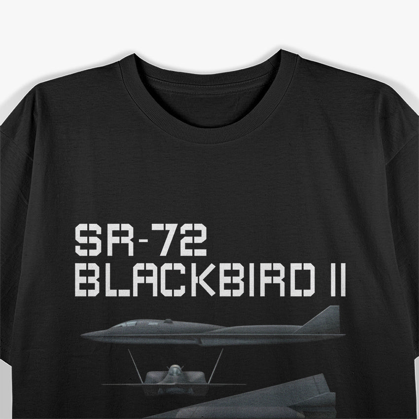 Fun American Military Aviation SR-72 Blackbird II In Action T-Shirt