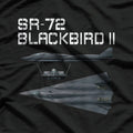 Fun American Military Aviation SR-72 Blackbird II In Action T-Shirt
