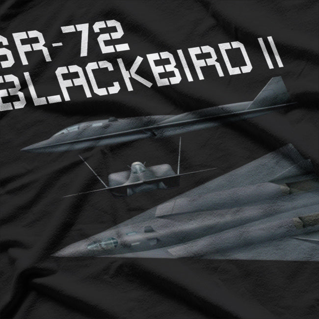 Fun American Military Aviation SR-72 Blackbird II In Action T-Shirt