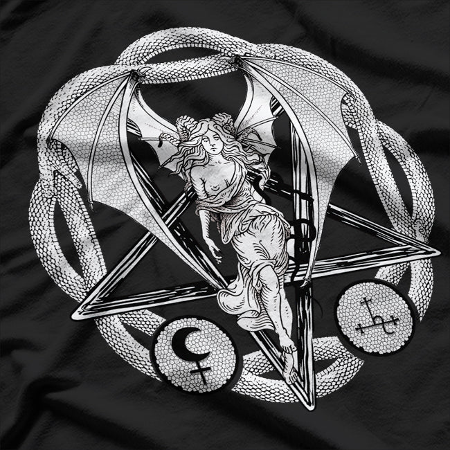 Lilith - Female Devil & Pagan Ouroboros T-Shirt