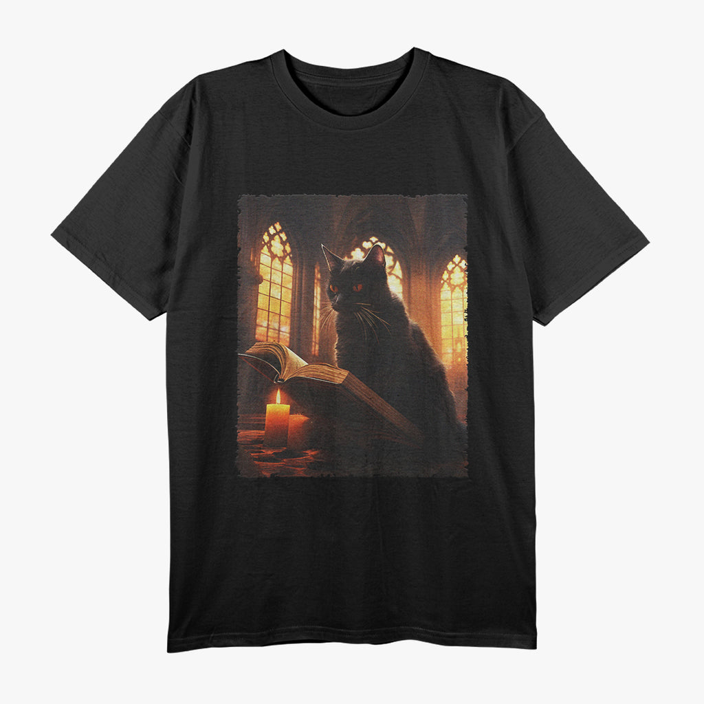 Vintage Cat Enjoying A Book Design For Animal Lovers T-Shirt