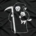 Death is a Cat Person - A Dark and Playful Design T-Shirt