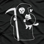 Death is a Cat Person - A Dark and Playful Design T-Shirt