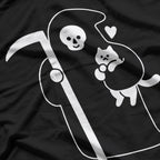 Death is a Cat Person - A Dark and Playful Design T-Shirt