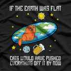 Flat Earth Cat - Hilarious Space and Cat Lover T-Shirt