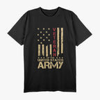 Patriotic U.S Army Veteran Red Line American Flag T-Shirt