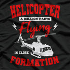 Helicopter A Million Parts Flying T-Shirt