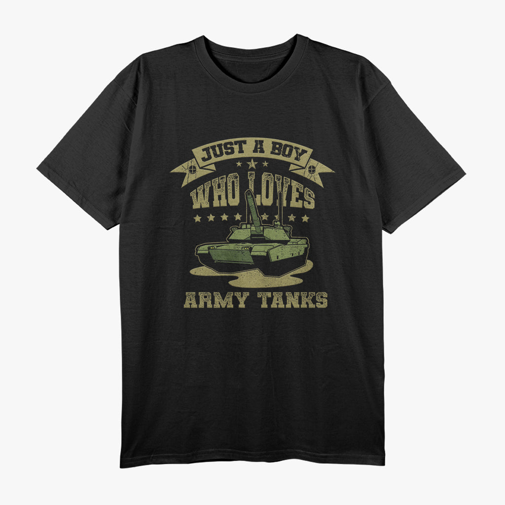 Just A Boy Who Loves Army Tanks Military WW2 Tanks T-Shirt