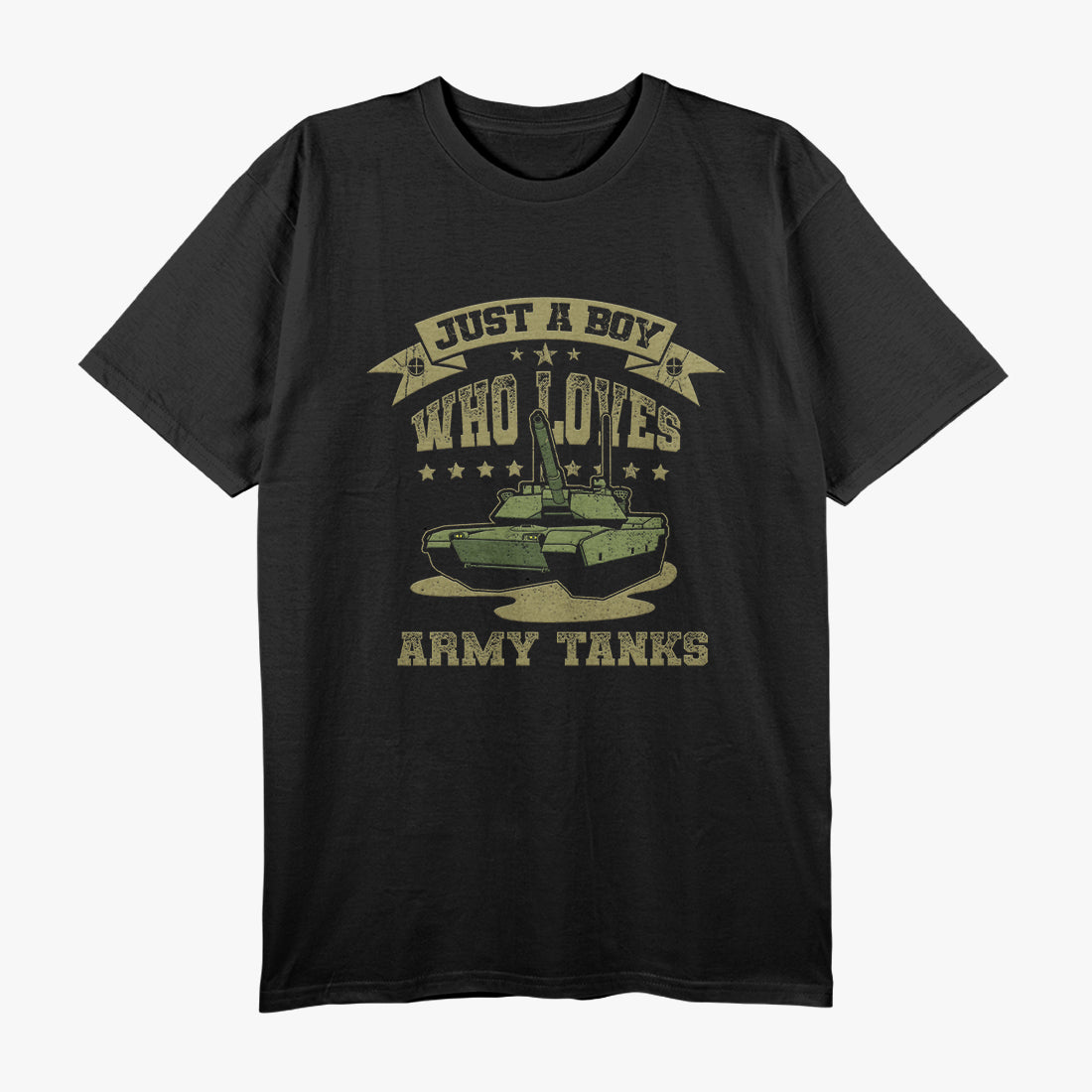 Just A Boy Who Loves Army Tanks Military WW2 Tanks T-Shirt