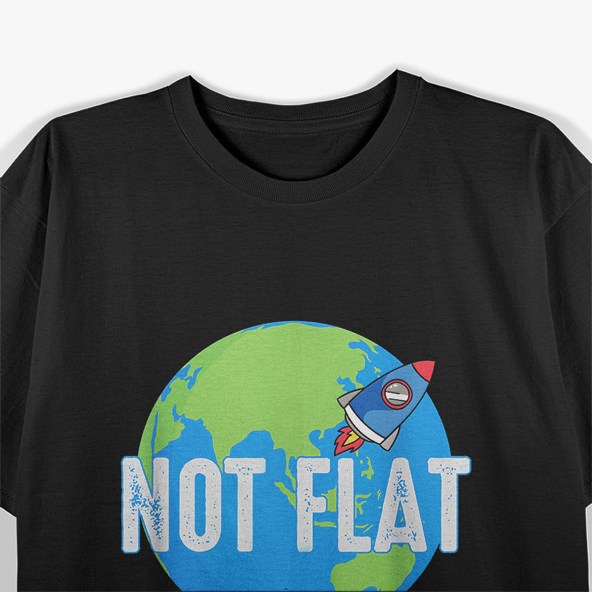 Not Flat, We Checked - Hilarious Flat Earth Map Joke T-Shirt