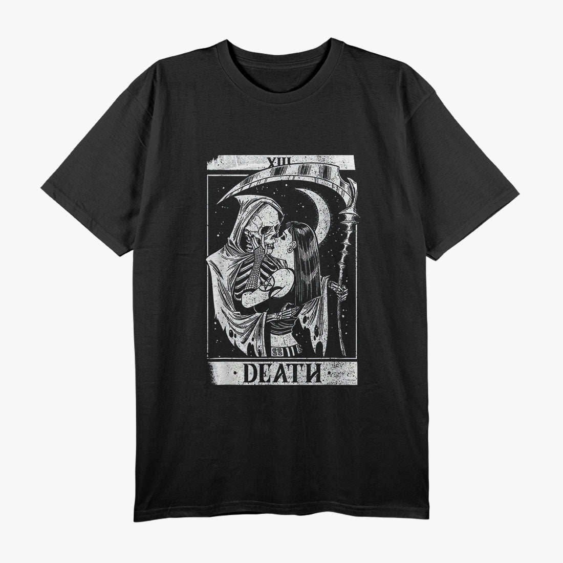 Blackcraft Vintage Death - Grim Reaper Kiss Tarot Card T-Shirt
