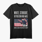 White Straight Republican Male Eagle and Flag T-Shirt