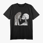 Dark Skeleton Holding A Cat Skull T-Shirt