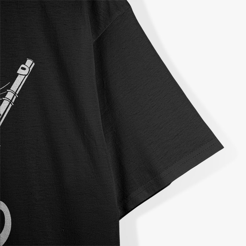 Funny Cat Wearing Sunglasses Playing Flute T-Shirt