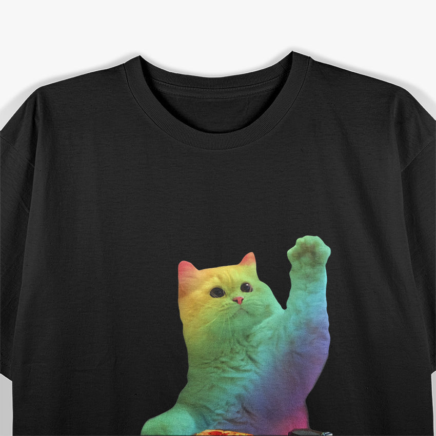 DJ Cat Pizza EDM Music Lover T-Shirt