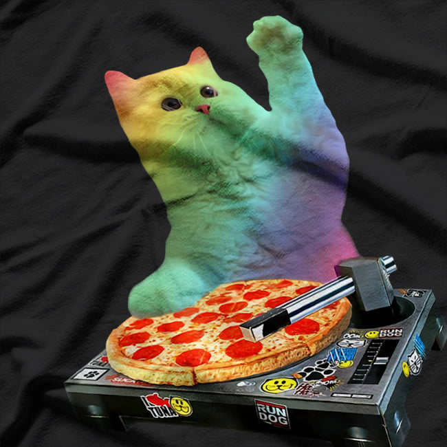 DJ Cat Pizza EDM Music Lover T-Shirt