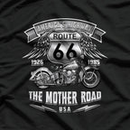 Route 66 Americas Highway Biker Motorcycle Design T-Shirt