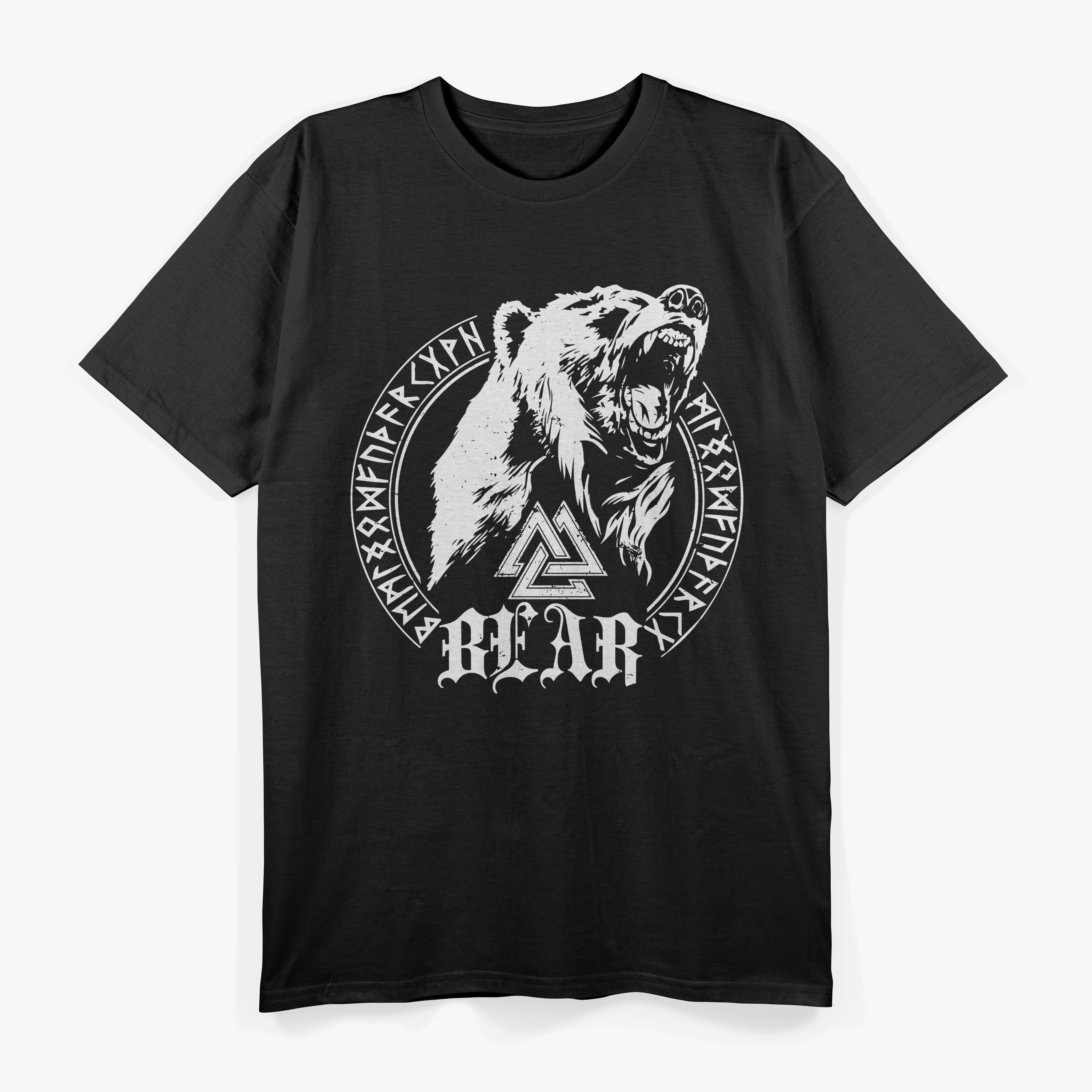 Berserker Bear Warrior Odin Runes Valknut Symbol T-Shirt