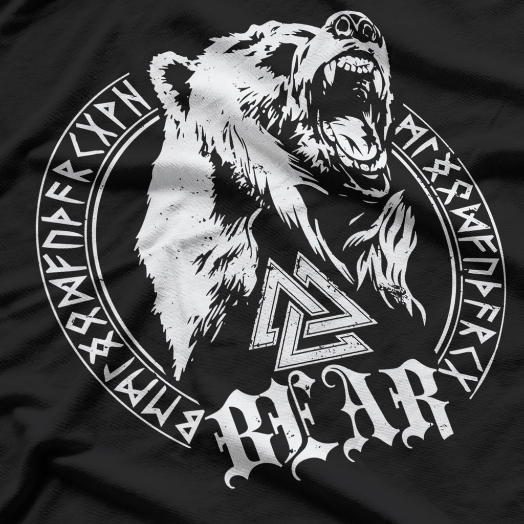 Berserker Bear Warrior Odin Runes Valknut Symbol T-Shirt