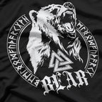 Berserker Bear Warrior Odin Runes Valknut Symbol T-Shirt