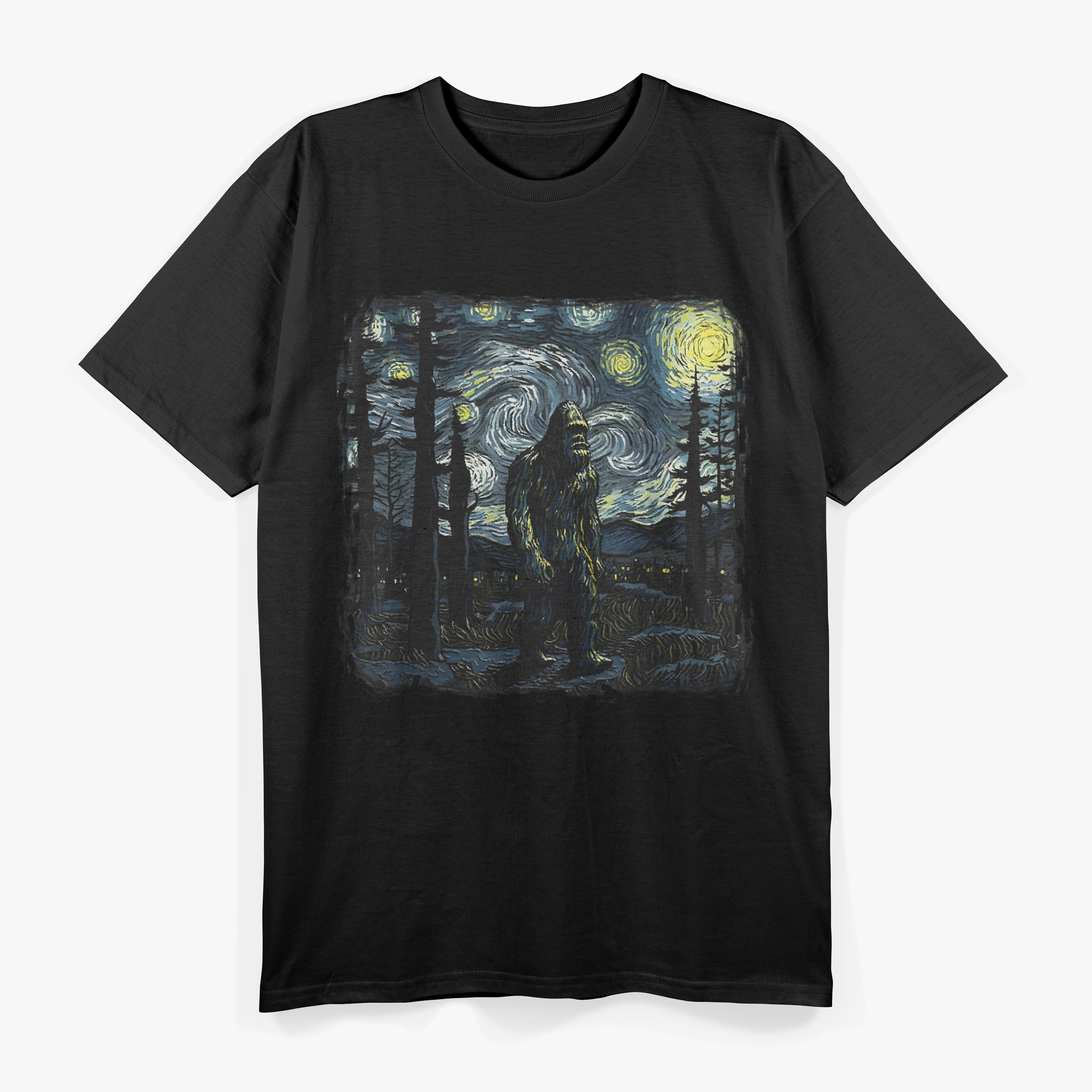 Bigfoot Starry Night – Sasquatch Meets Van Gogh T-Shirt