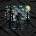Bigfoot Starry Night – Sasquatch Meets Van Gogh T-Shirt