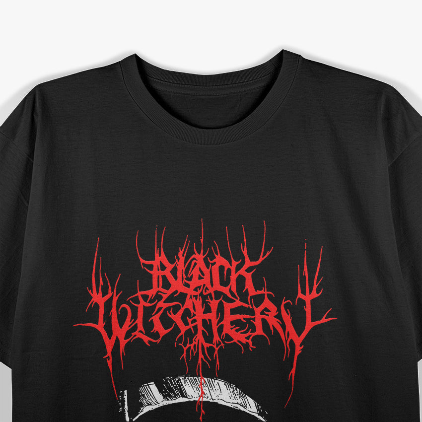 Extreme Black Metal Style Graphic – Dark Witchery Theme T-Shirt
