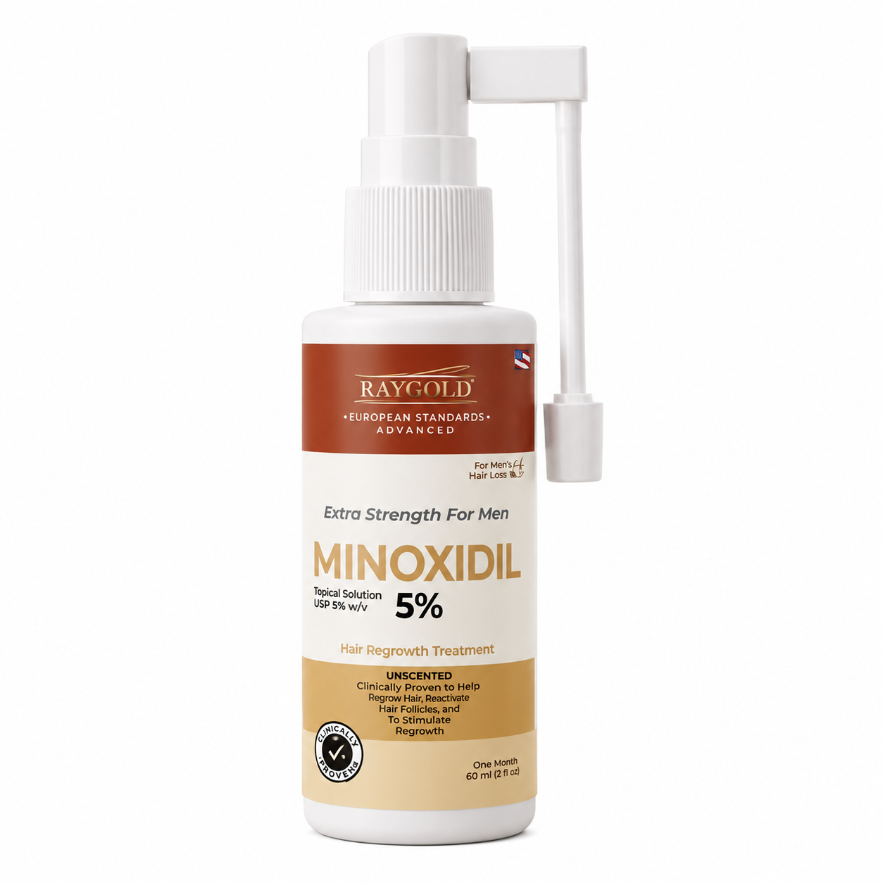 RAYGOLD Minoxidil 5% with Aloe Vera for Men | Hair & Beard Growth Treatment