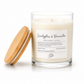 Scent & Light - Classic Scented Candle Eucalyptus & Rainwater 170g – Soy Candle with Wooden Lid