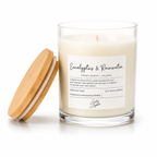 Scent & Light - Classic Scented Candle Eucalyptus & Rainwater 170g – Soy Candle with Wooden Lid