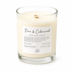 Scent & Light - Classic Scented Candle Pine & Cedarwood 170g – Soy Candle with Wooden Lid