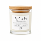 Scent & Light - Classic Scented Candle Apple & Fig 170g – Soy Candle with Wooden Lid