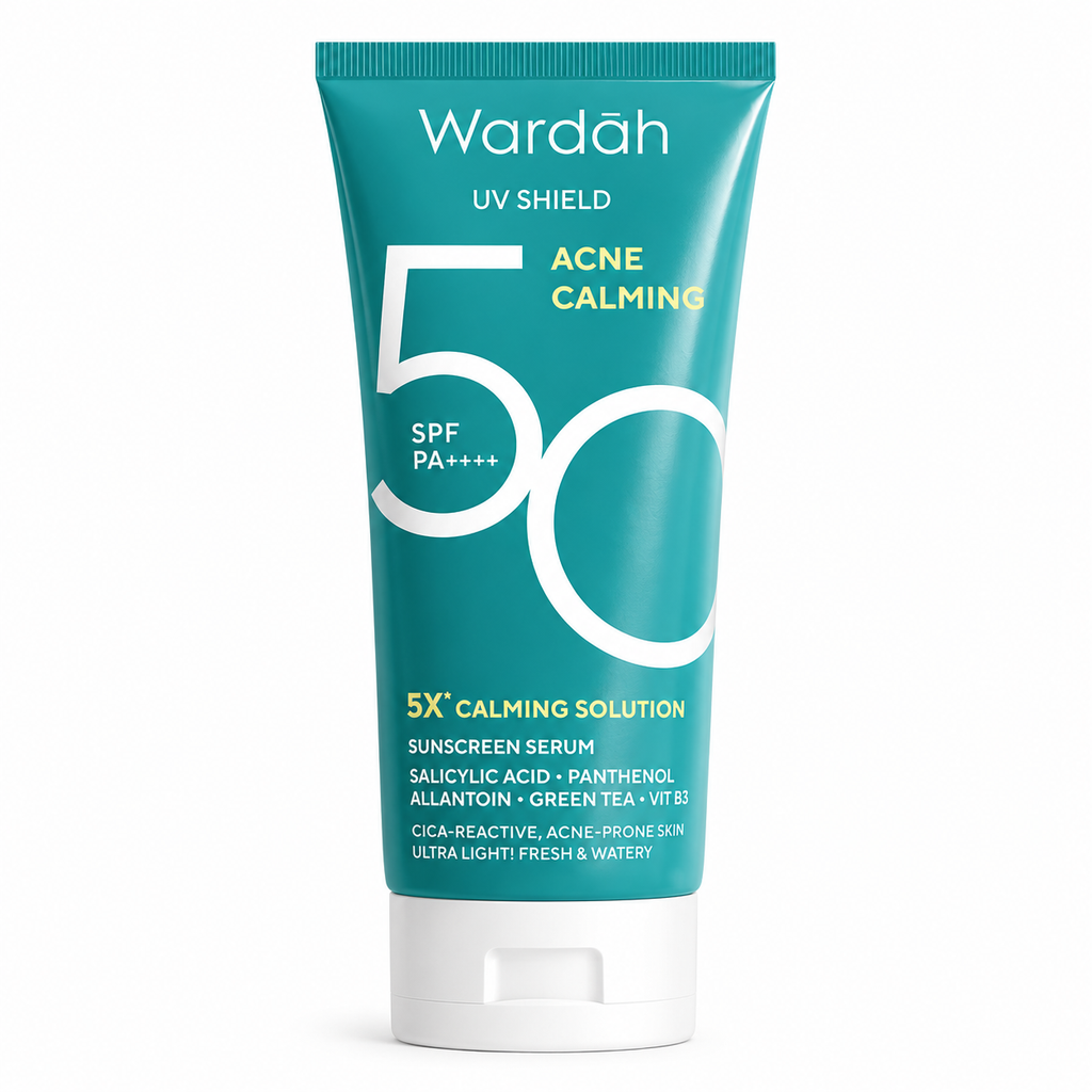Wardah Acne Calming Sunscreen Serum SPF 50 PA++++ UV Shield – 3 Bottles x 40ml