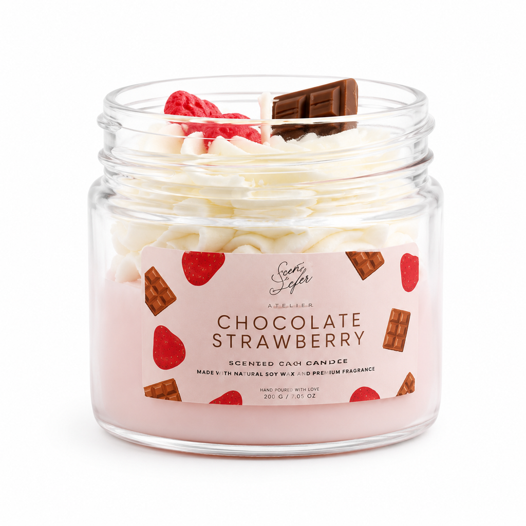 Scent & Light Café Edition Chocolate Strawberry Candle 130g – Soy Aromatherapy Candle