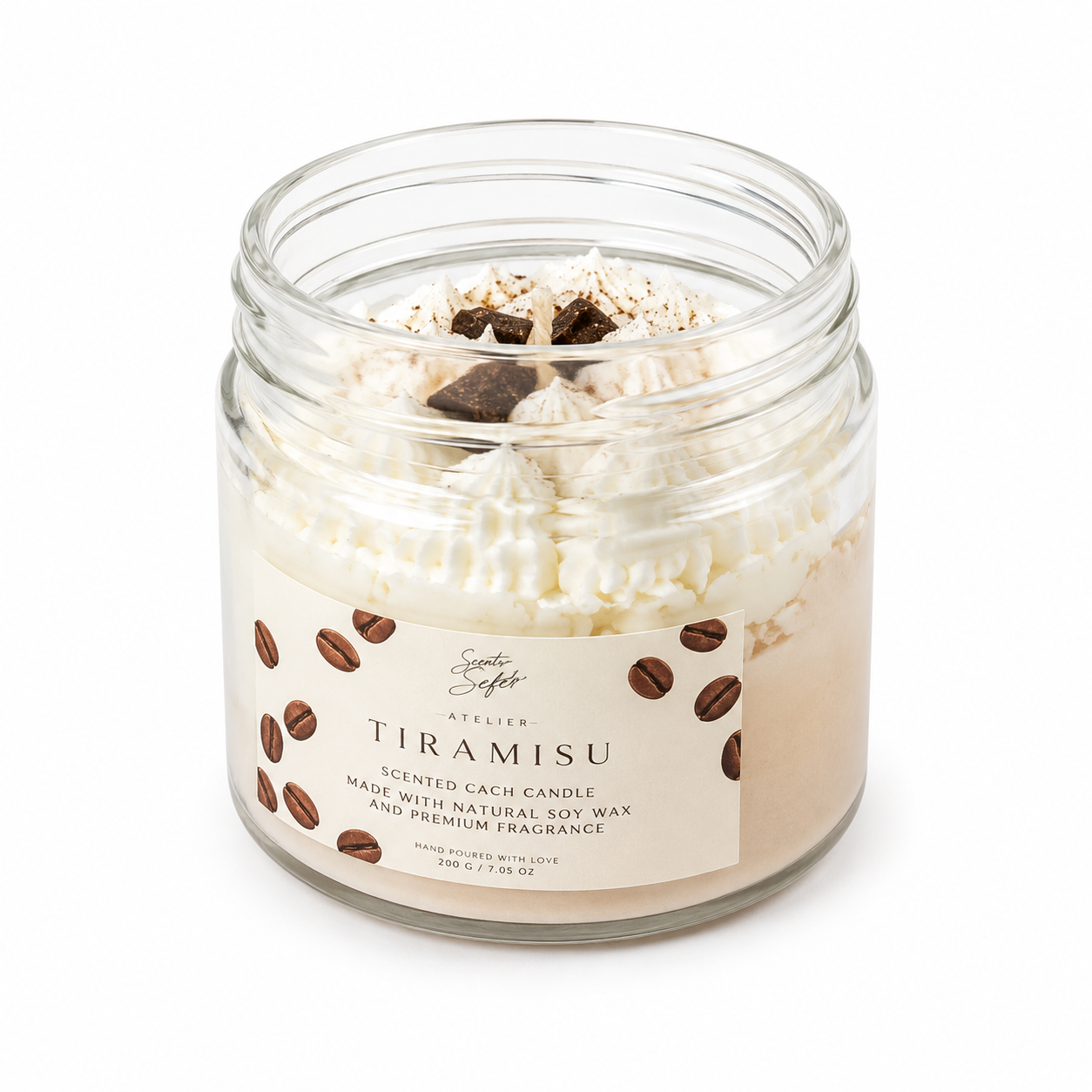 Scent & Light Café Edition Tiramisu Candle 130g – Soy Aromatherapy Scented Candle