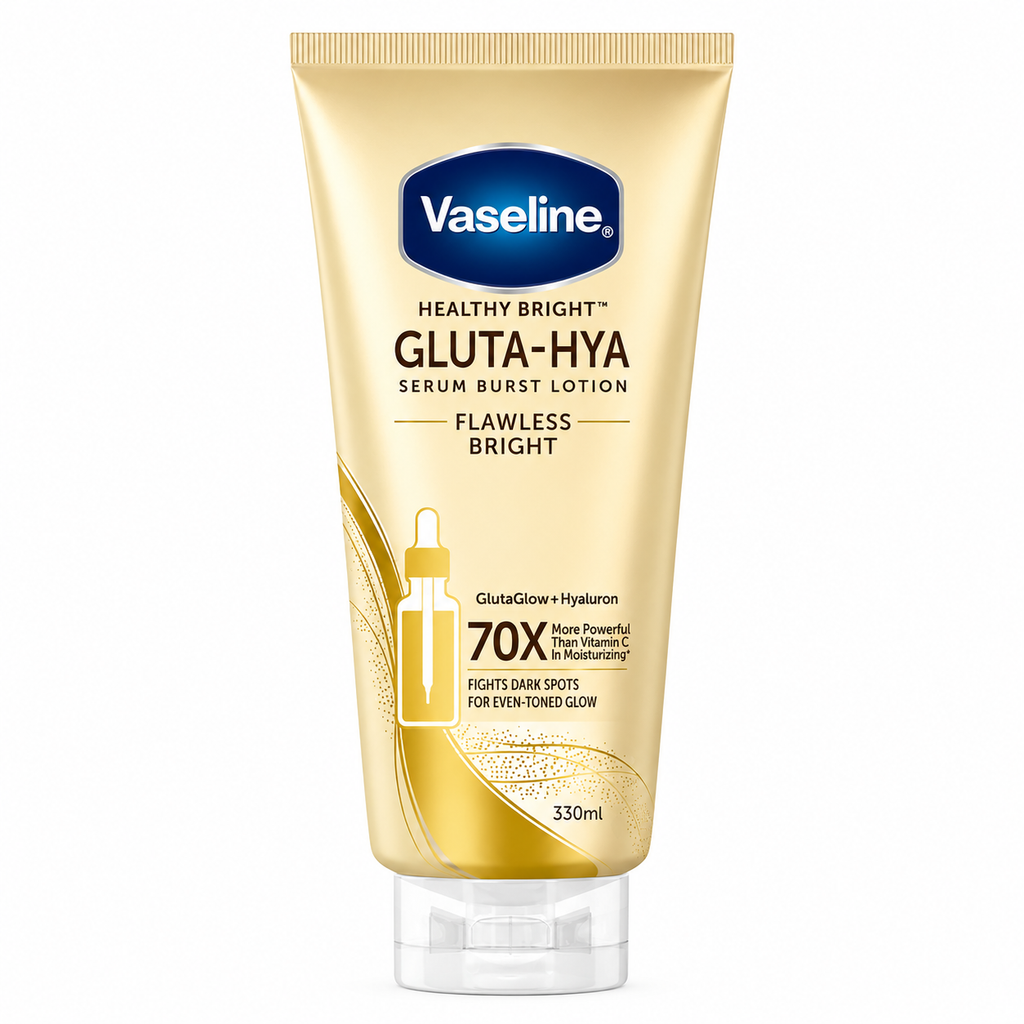 2 Pcs Vaseline Gluta-Hya Flawless Bright Body Serum 330ml Brightening Lotion