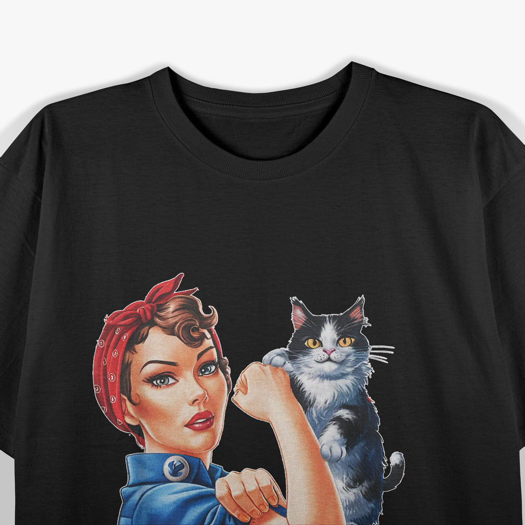 Funny Vintage Childless Cat Ladies Vote Rosie The Riveter T-Shirt