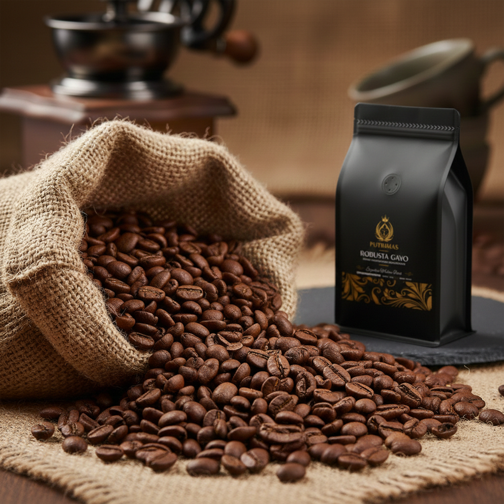 Robusta Gayo Coffee 1kg – Premium Roasted Coffee, Excellent Variation by PUTRIMAS