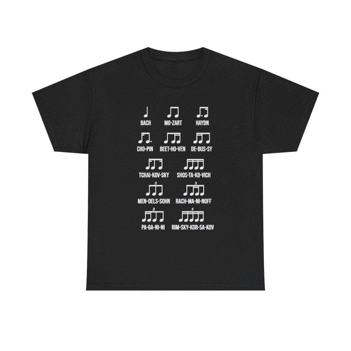 Classical Composers Bach Mozart Beethoven Chopin T-Shirt