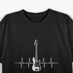 Cool Bass Guitar Heartbeat Design For Bass Player T-Shirt
