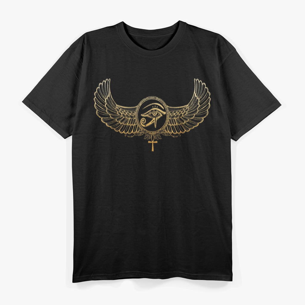 Egyptian Eye of Ra Sun Ankh & Wings Symbolism T-Shirt