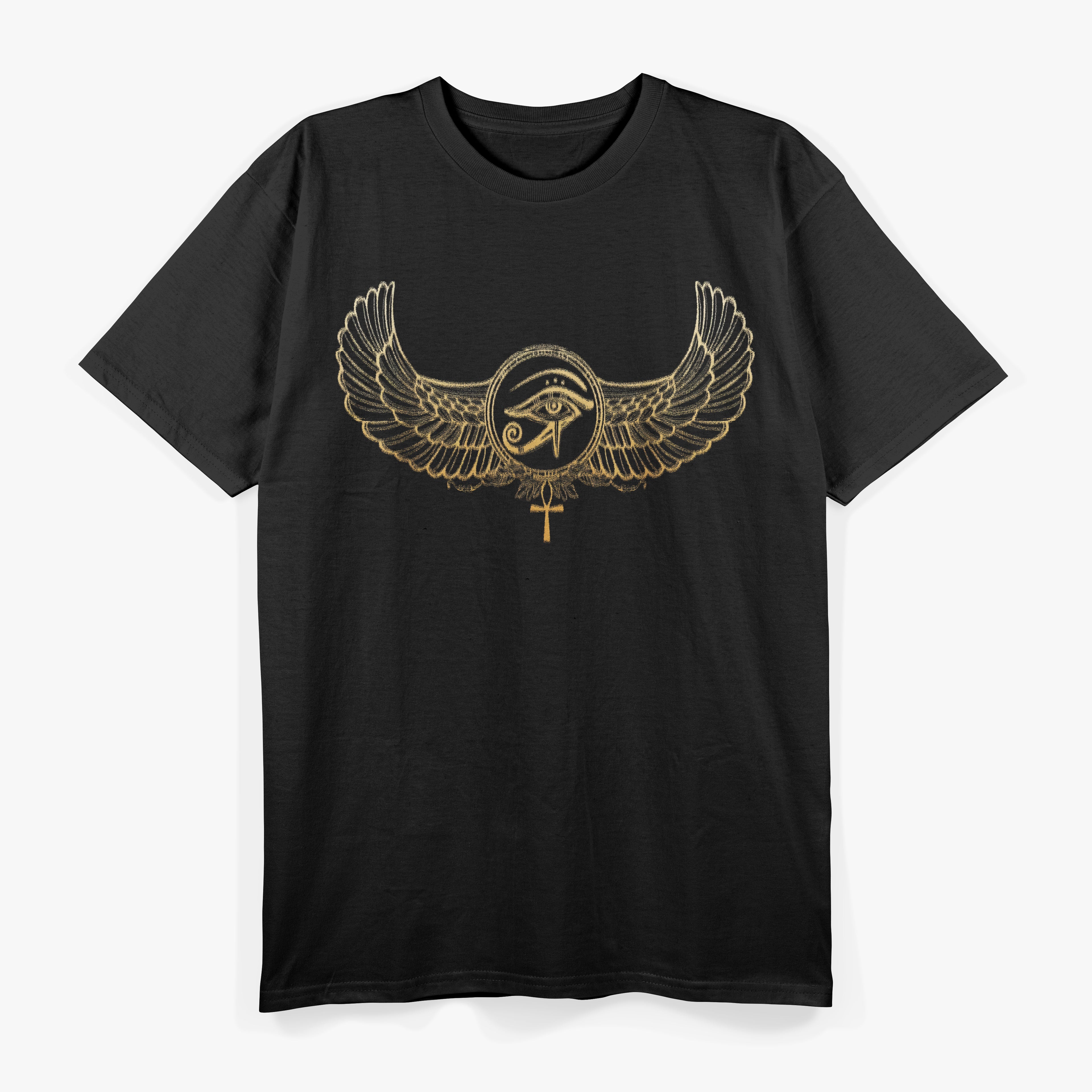 Egyptian Eye of Ra Sun Ankh & Wings Symbolism T-Shirt