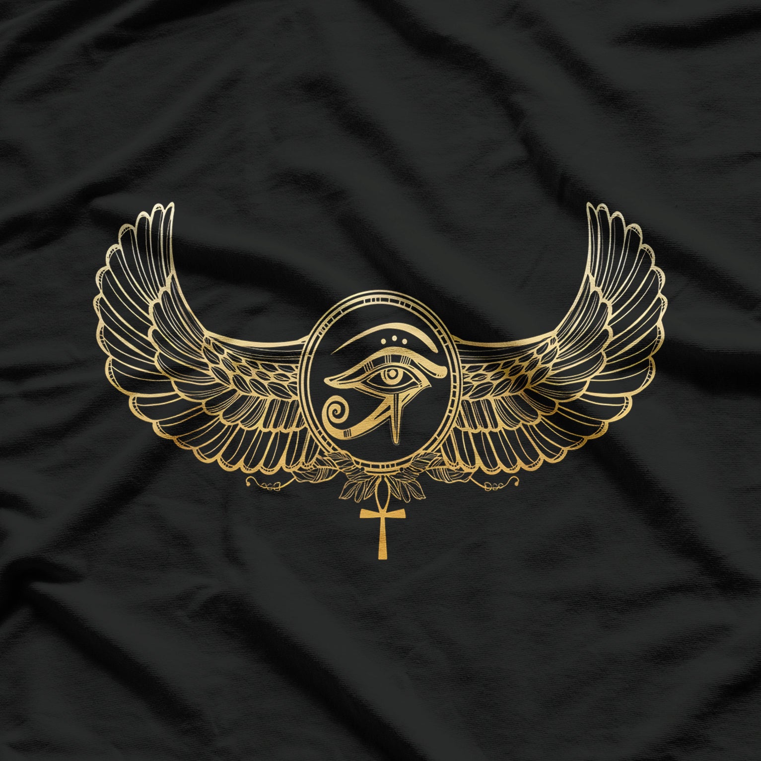 Egyptian Eye of Ra Sun Ankh & Wings Symbolism T-Shirt